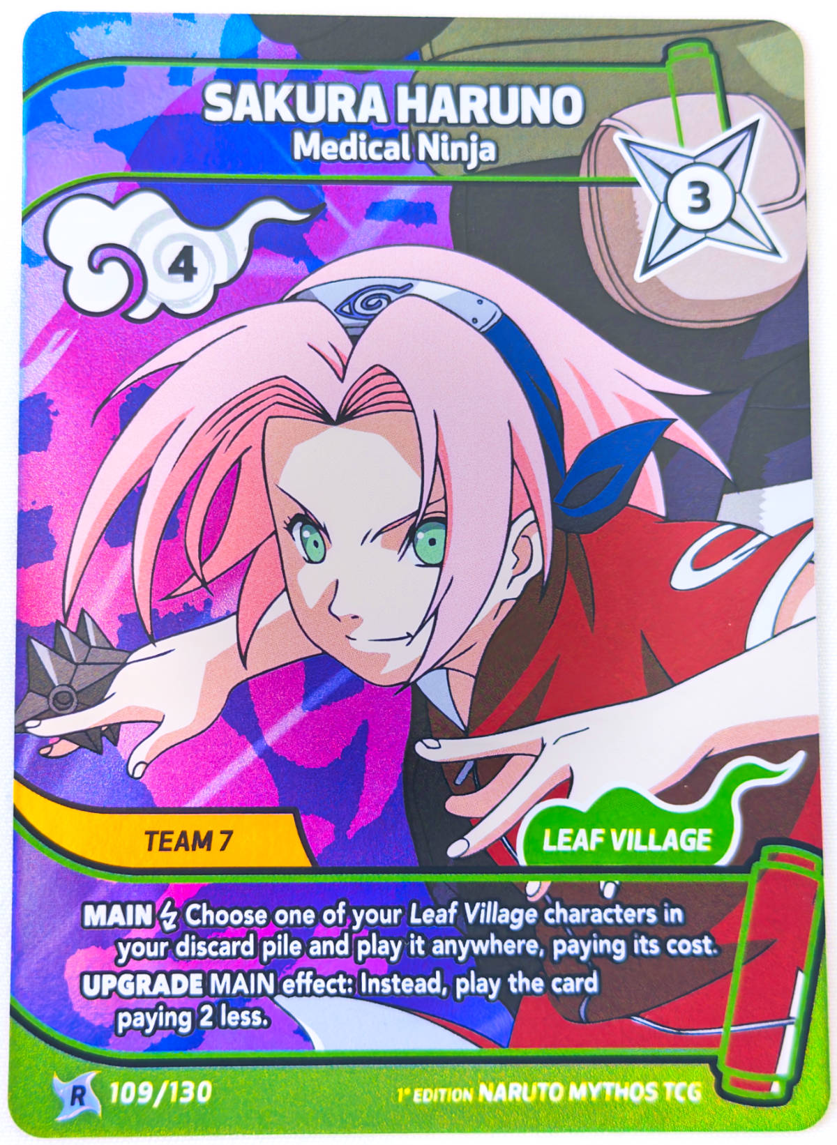 Sakura Haruno 109/130 Rare Naruto Mythos TCG Konoha Shido | Slab Crow