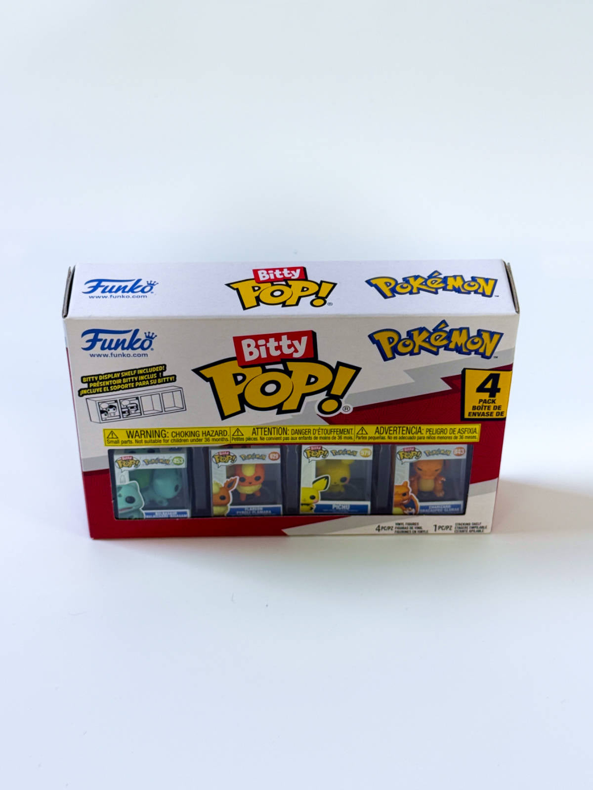 Funko Bitty Pop Bulbasaur 4-Pack mini figuras vista frontal caja sellada