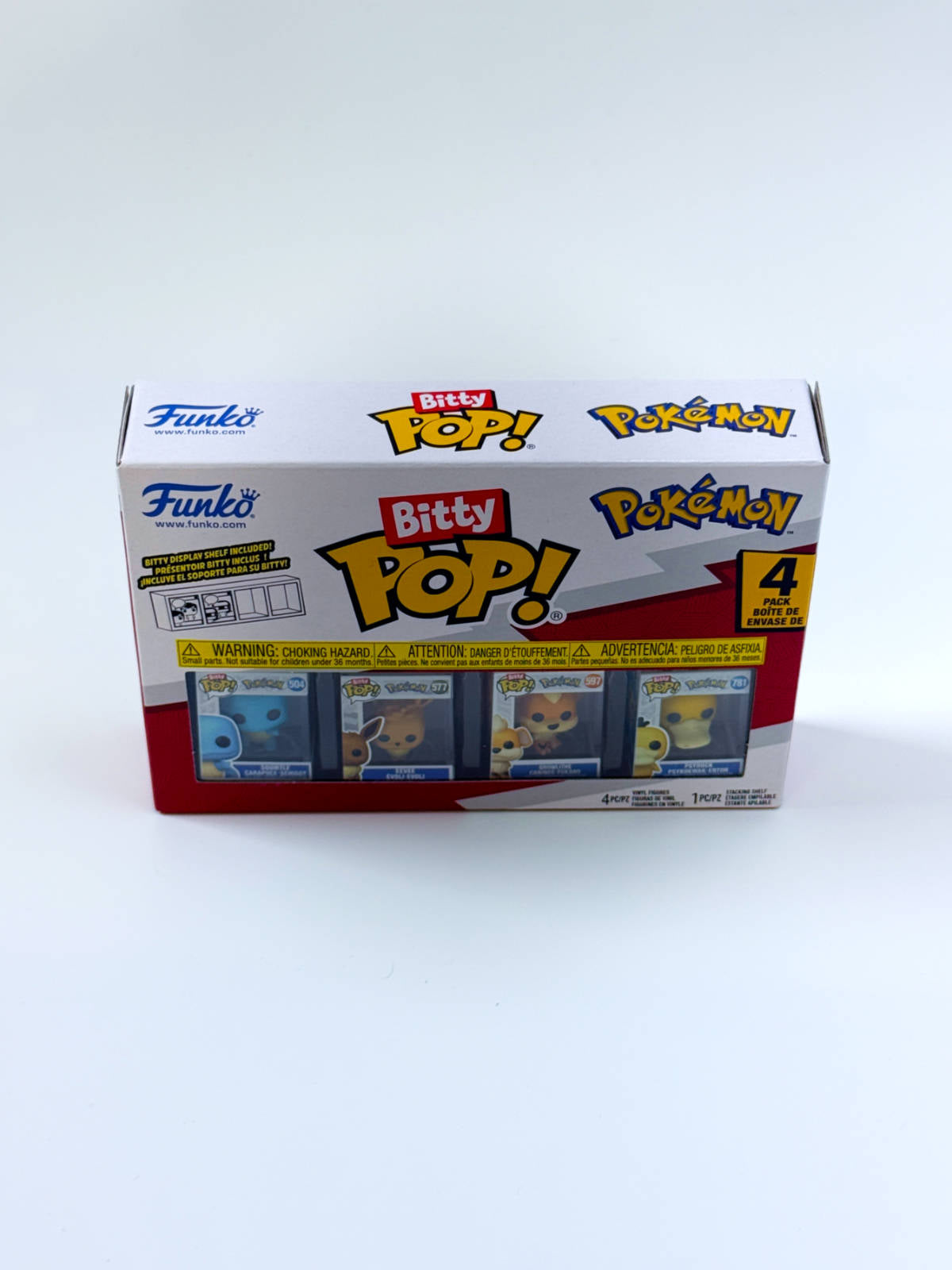 Funko Bitty Pop Squirtle 4-Pack mini figuras vista frontal caja sellada