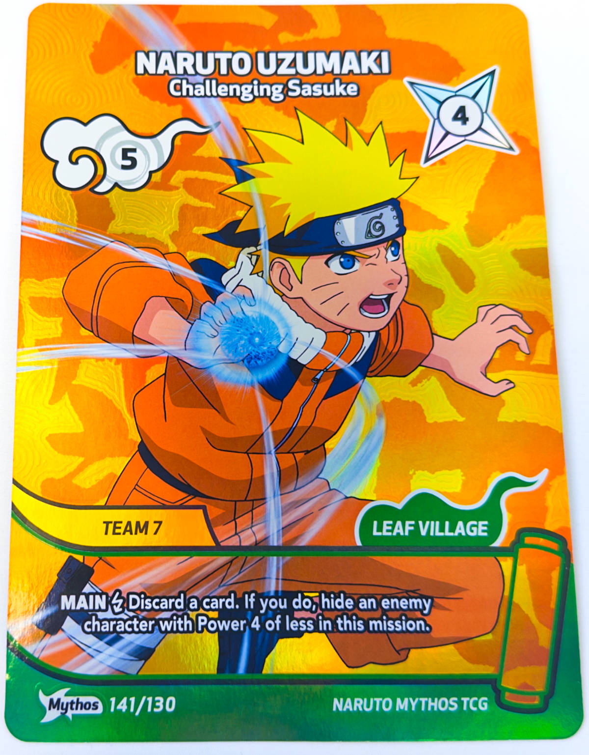 Carta Naruto Uzumaki Challenging Sasuke 141/130 Mythos Naruto Mythos TCG Konoha Shido