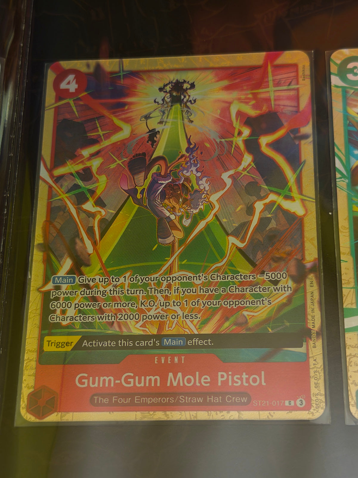 Carta Gum-Gum Mole Pistol de One Piece Card Game incluida en Premium Card Collection Best Selection Vol.5.