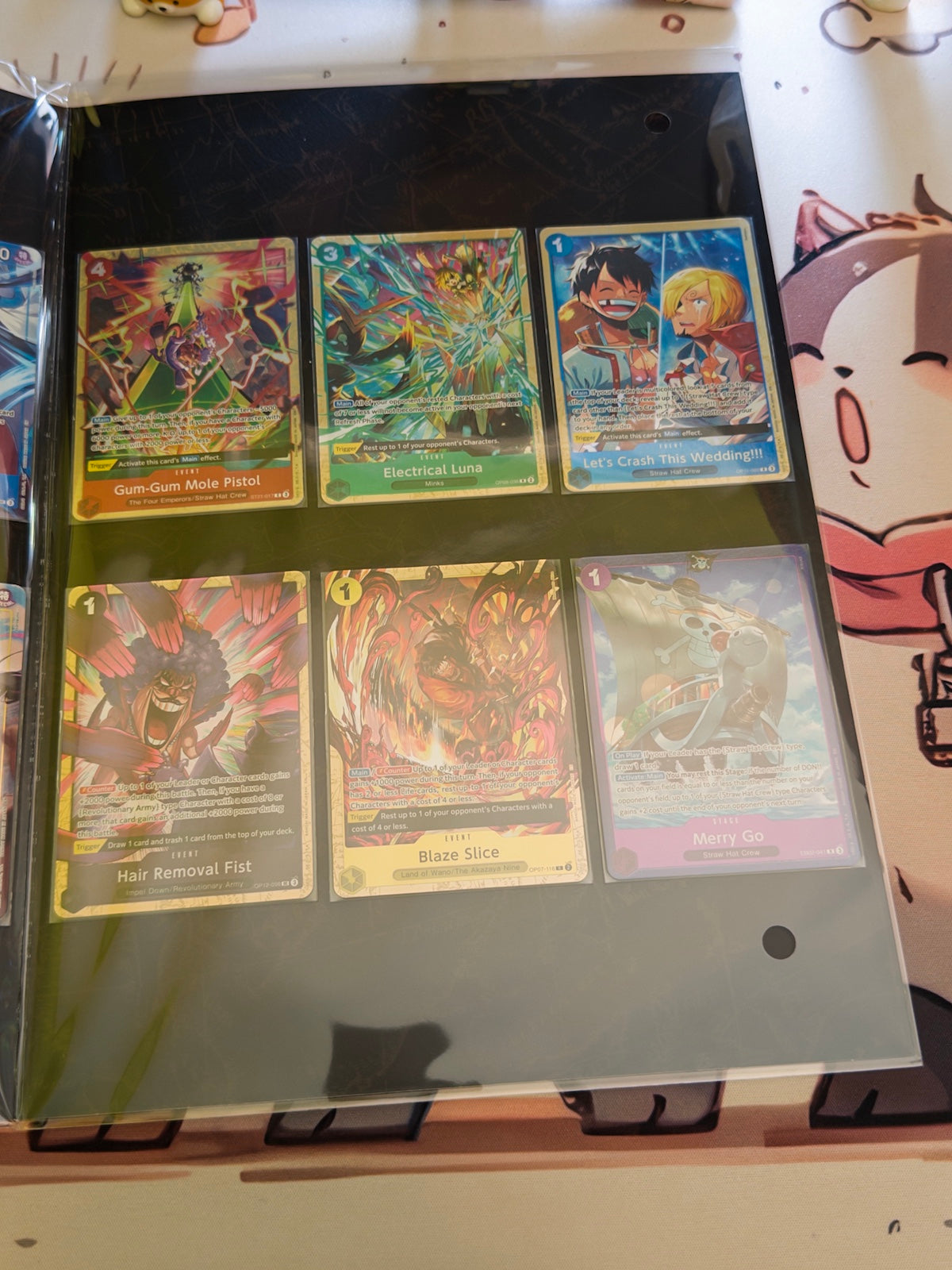 Detalle de la parte derecha de las cartas de la Premium Card Collection Best Selection Vol.5 de One Piece Card Game.