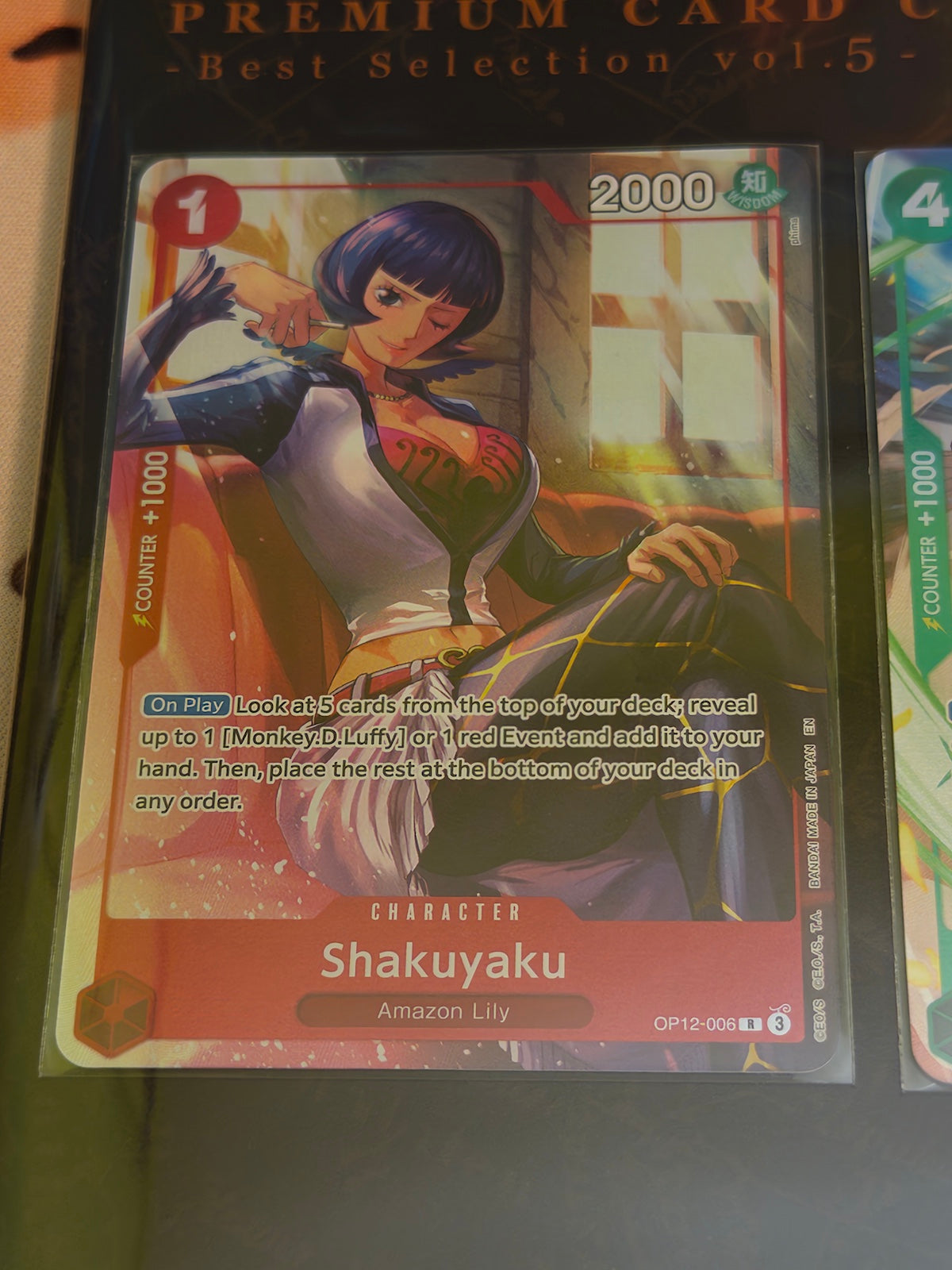 Carta Shakuyaku de One Piece Card Game incluida en Premium Card Collection Best Selection Vol.5.