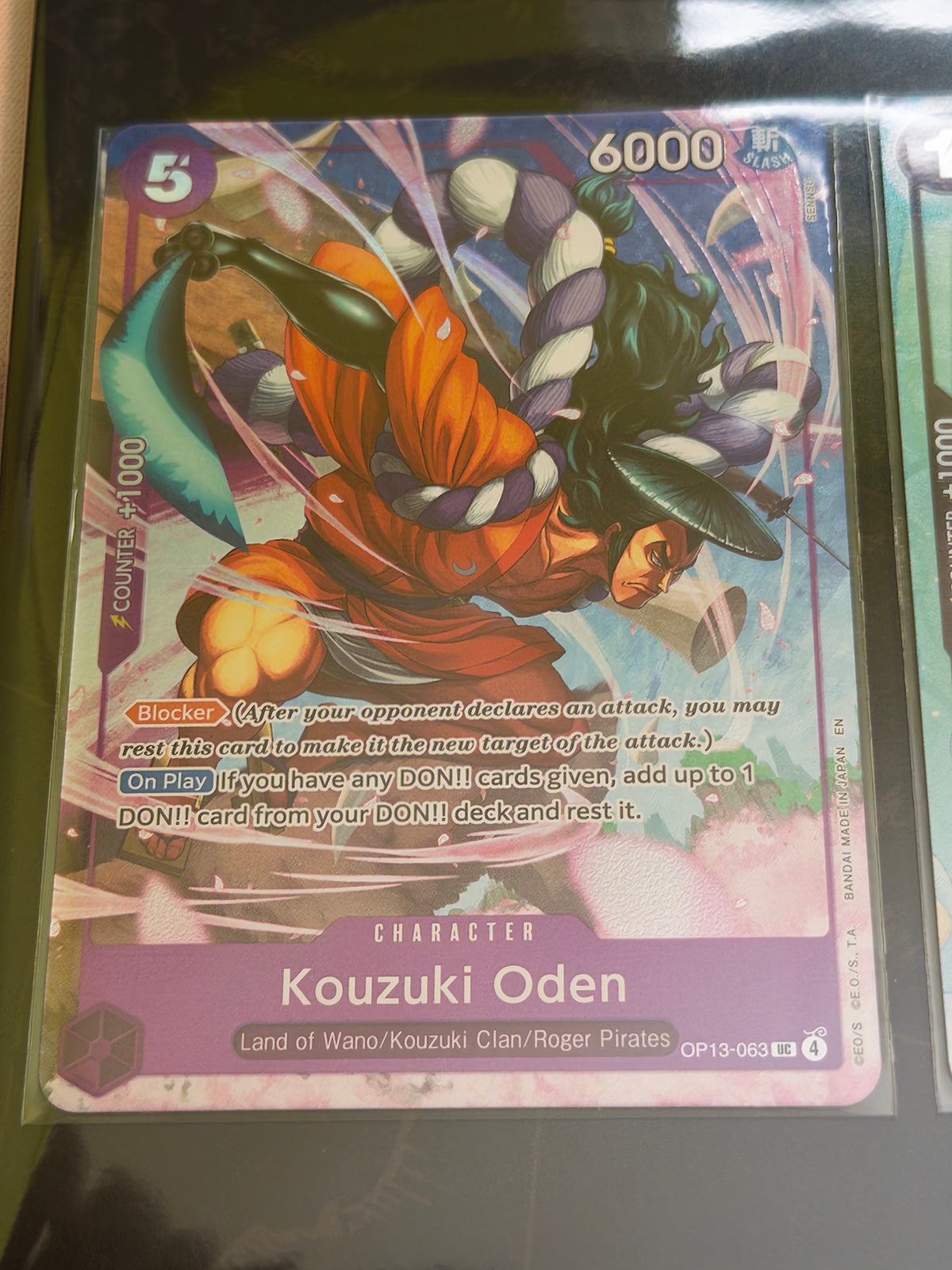 Carta Kouzuki Oden de One Piece Card Game incluida en Premium Card Collection Best Selection Vol.5.