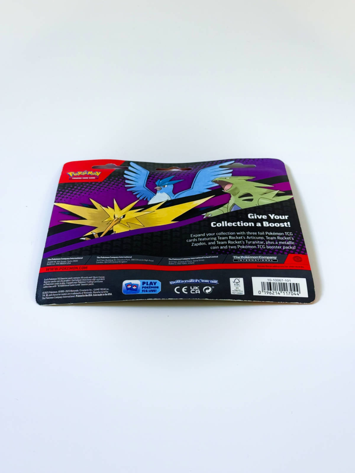 Pokémon Team Rocket Triple Blister (EN) vista trasera con detalles del contenido del producto