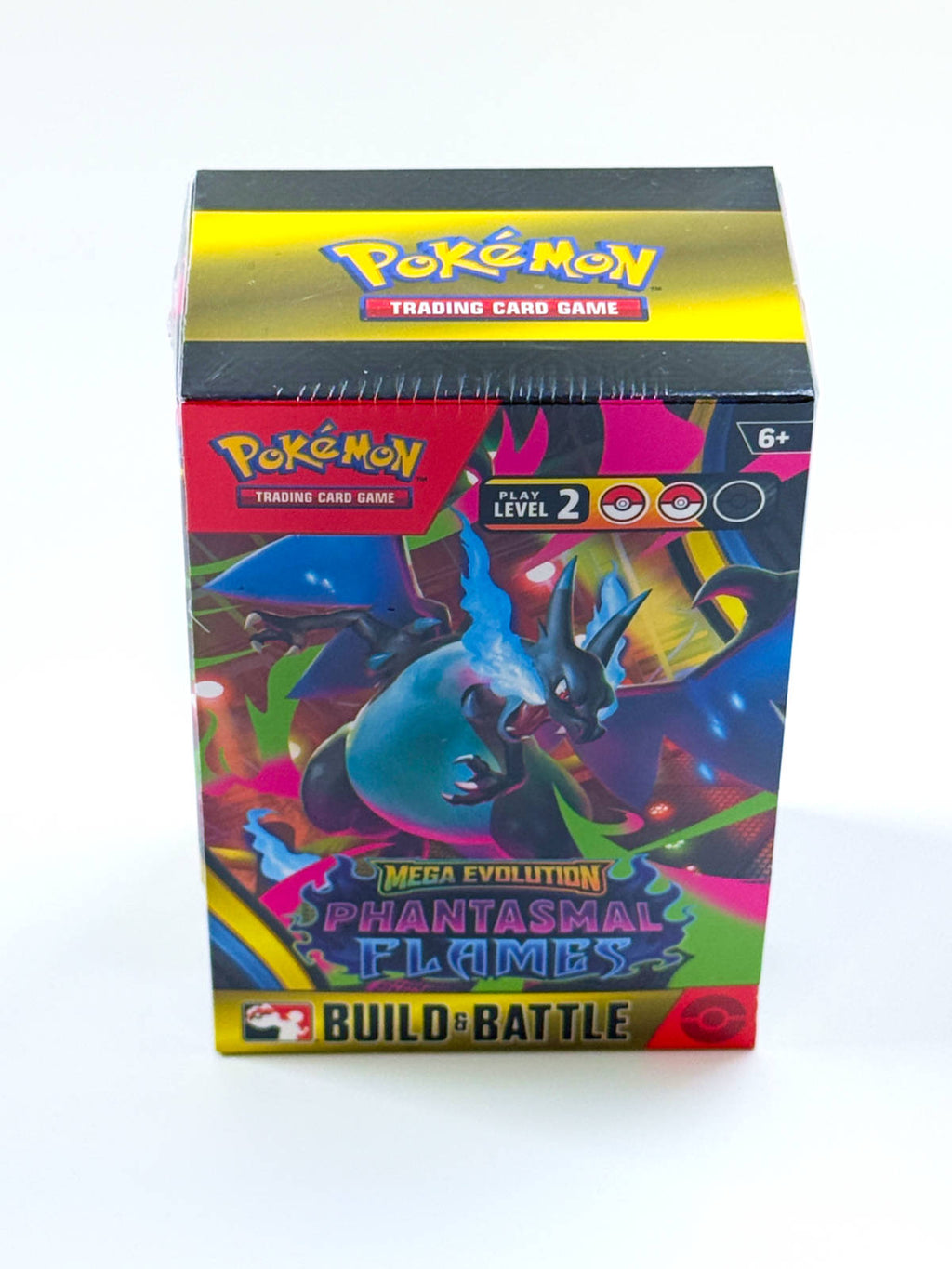 Pokémon Phantasmal Flames Build & Battle Box (EN) vista frontal del producto sellado