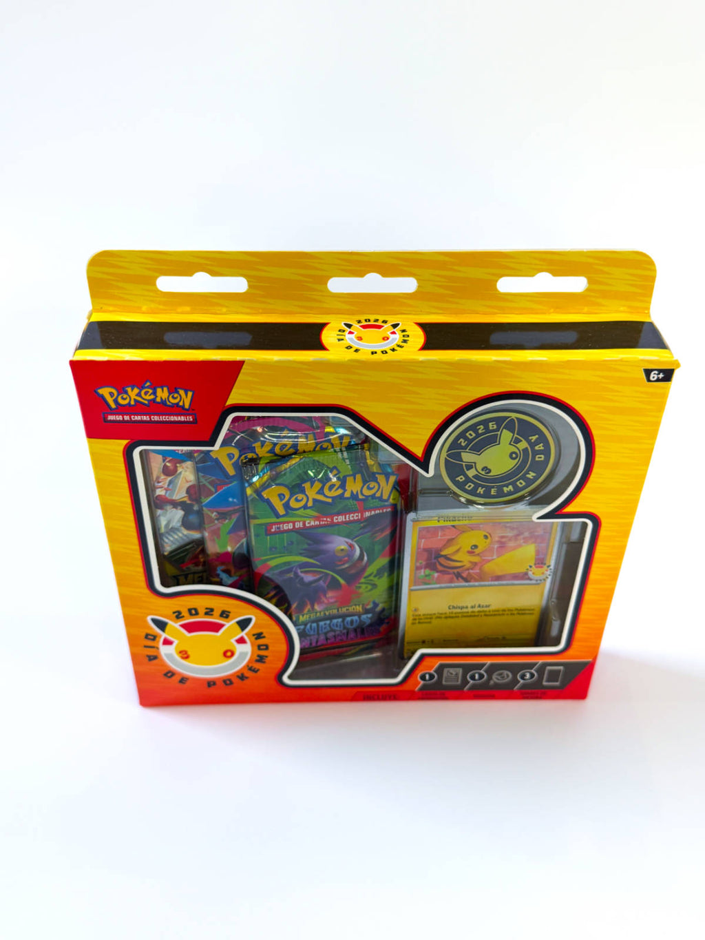 Pokémon 30th Anniversary Pikachu Collection Box (ES) vista frontal del producto sellado