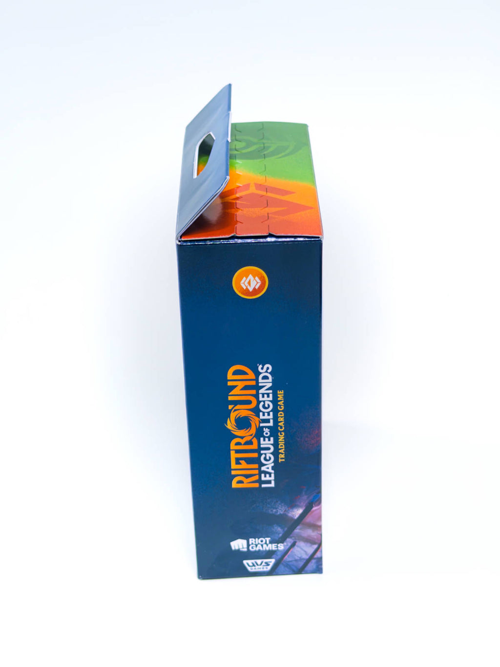 Caja Riftbound Lee Sin Champion Deck vista lateral izquierda