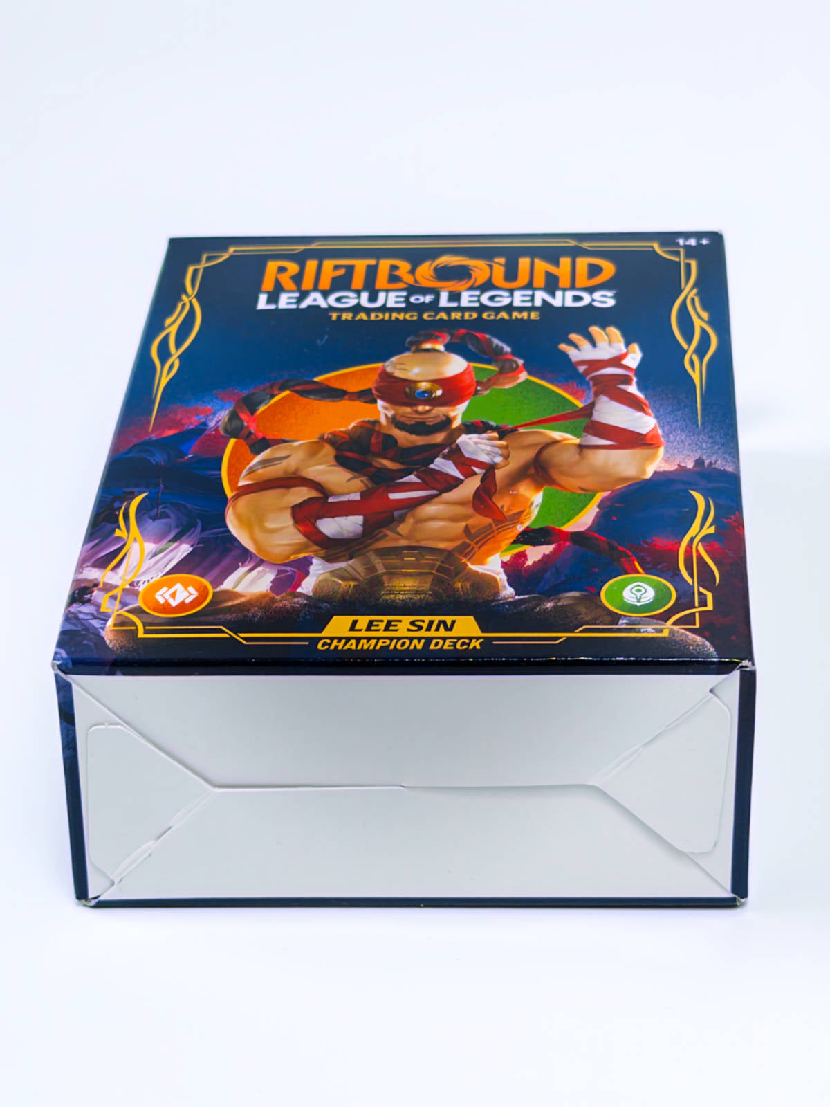 Vista superior Riftbound Lee Sin Champion Deck cerrado y sellado