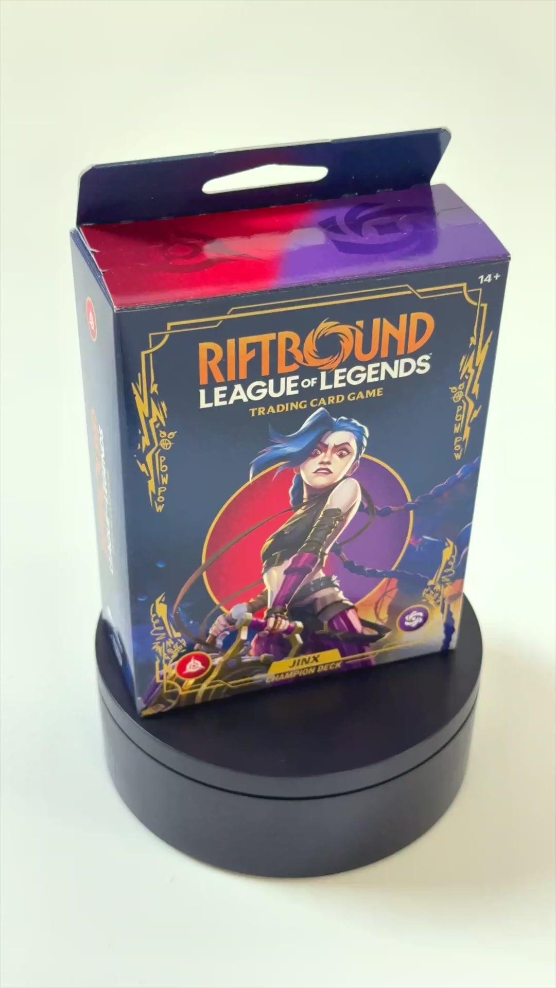 Riftbound League of Legends Jinx Champion Deck video mostrando producto sellado desde todos los ángulos